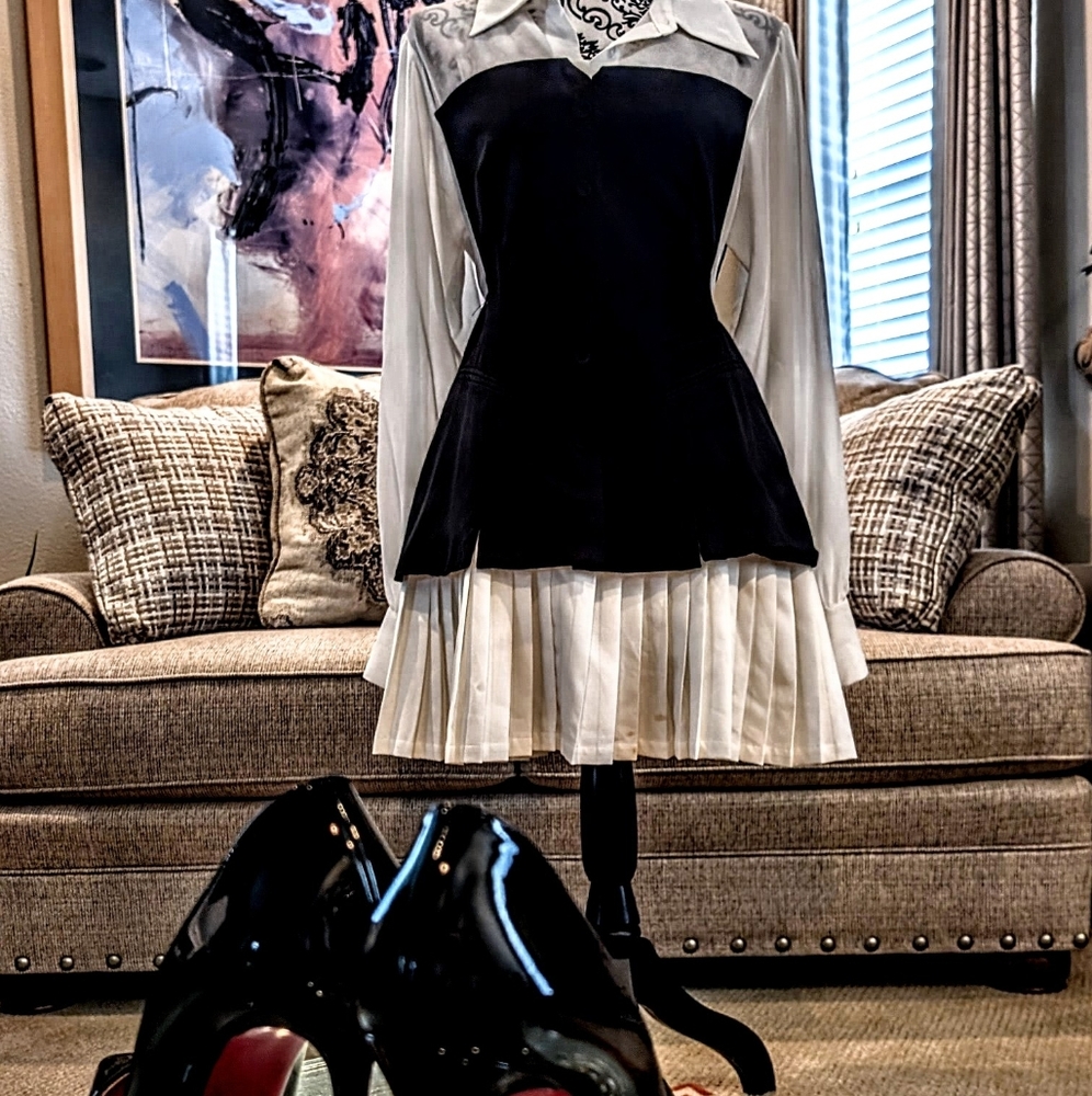 Elegant Black and White Women's Dress